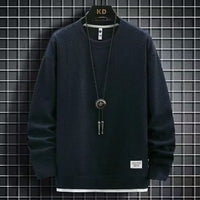 Waffle Casual Sports Round Neck Sweater