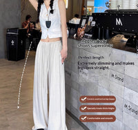 Loose, Effortless Old Money Style Casual Cotton-Linen Wide-Leg Pants