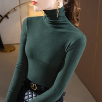 Double-sided Bottoming Shirt Sweater Basic Round Neck Brushed Long Sleeve Keep Warm Inner Match