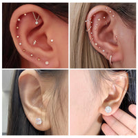 Anti Allergic Titanium Alloy Ear Studs With Internal Threads