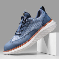 Breathable Woven-Texture Mens Sneakers