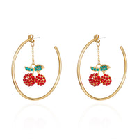 Creative Design Strawberry And Cherry Heart Earrings