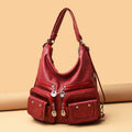 Women's Large Capacity Soft Leather Textured Shoulder Bag