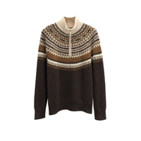 Women's Retro Loose Lazy Half Zipper High Collar Sweater