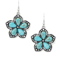 Retro Silver Flower Earrings For Women