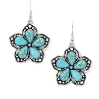 Retro Silver Flower Earrings For Women
