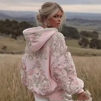 Women's Fashion Casual Printing Hooded Sweater