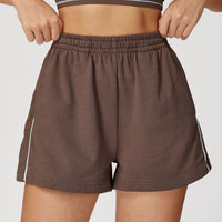 Contrast Color Sports Shorts High Waist Loose Straight Pocket