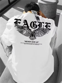 Summer Men's Loose Plus Size Print Round Neck Short Sleeve T-shirt