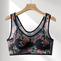 Women's Middle-aged And Elderly Vest Plus Size Comfort Mesh Wireless Bra