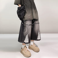 Hip Hop Wide Leg Retro Denim Shorts