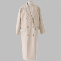 Ultra Long High-end Gray Front Shoulder Thick Tall Coat