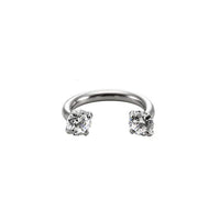 Stainless Steel Hoop Earrings With Diamond-encrusted Zircon Studs For Cartilage Piercings