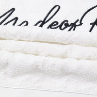 Handwritten Letter Affixed Cloth Embroidered Long Sleeve Loose Bottoming Shirt