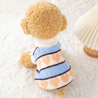Peach Heart Velvet Pet Sweater Dog Teddy Yorkshire Cat Bichon