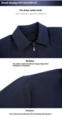 New Middle-aged Men Spring And Autumn New Polo Collar Coat