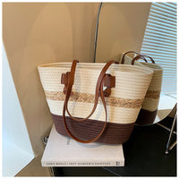 Straw Woven Tote Large Capacity Beach Shoulder Bag