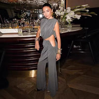 Women's Irregular Flared Trousers Suit