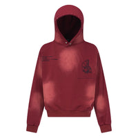 American Casual Spray Dyed Mottled Letter Printing Hooded Fleece Lined Sweater