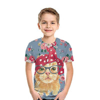Casual 3D Printed Kids Short Sleeves