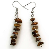 Womens Simple And Versatile Stone Design Amethyst Chip Earrings