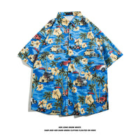 Hawaiian Ice Silk Short Sleeve Shirt Men