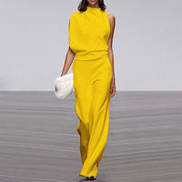 One-shoulder Sleeve Casual Commuter Jumpsuit