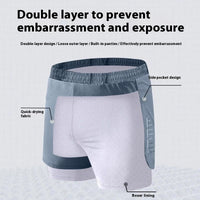 Summer Exercise Shorts Men's Quick-drying Breathable Double Layer Anti-exposure