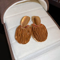 Vintage Flower Tassel Metallic Stud Earrings, Luxury Elegant Ear Jewelry