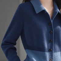 Fashionable Stylish Minority All-match Idle Style Blue Sweater