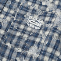 Fashion Personality Plaid Long-sleeved Shirt Men