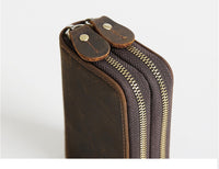 Retro Leather Hand-held Short Key Bag