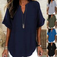 Summer Loose Solid Color Women's Casual Shirt