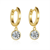 S925 Silver Ladies Round Studs Simple Moissanite Earrings