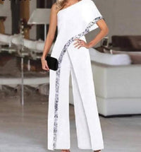 Women's Slimming Printed Fashion Color Contrast Jumpsuit