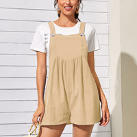 Summer Women's Cotton Linen Sleeveless Jumpsuit