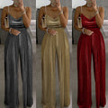 Off-the-shoulder Beaded Pleated Jumpsuit Women's Street
