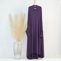 Middle East Dubai Turkey Solid Color Batwing Dress