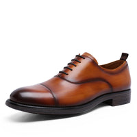 First Layer Cowhide Gradient Upper Lace-up Men's Shoes