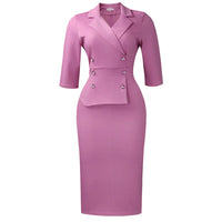 Women's Fashion Plus-Size Slim-Fit Suit Dress