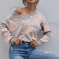 Autumn And Winter New Rose Loose-fitting Women's Sweater Pullover Sweater
