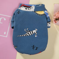 Dog Plus Fleece Warm Clothes Printed Pullover Sweater