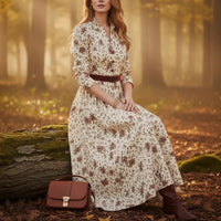 V-neck Spring Long-sleeve Womens Dress Fashionable