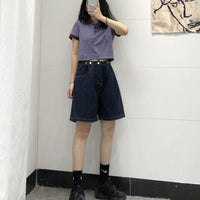Slimming And Straight Wide-leg Half Pants Tide