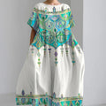 Womens 3D Digital Print Short-Sleeve Loose Plus-Size Dress For Women