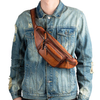 Cowhide Retro-style Casual Chest Bag