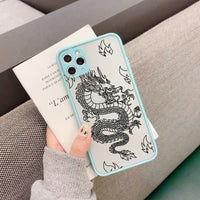 Frosted Mobile Phone Case Line Dragon