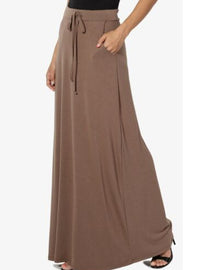 Versatile Solid-Color Drawstring Skirt For Women