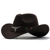 Fashion Woolen Western Denim Top Hat