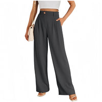 New European And American Style Pocket Dress Pants Wide-leg Formal Trousers